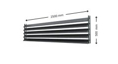 SAMKIT SET pro venkovní žaluzie z hliníku RAL 7016 (antracitová): V:500, Š:2500mm