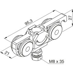 Pojazd na posuvné dvere HELM 73