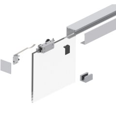 Celosklenené posuvné dvere sada číre sklo, posuvné kovanie strieborné