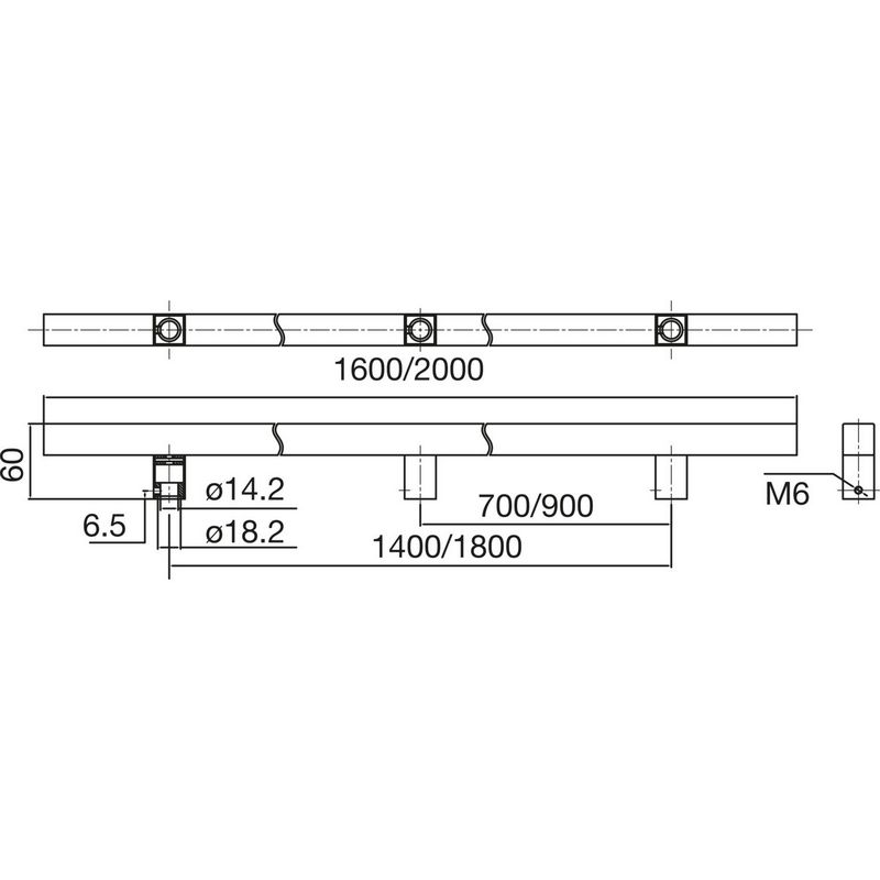 Dveřní madlo MARCHESI QUADRA 4820, M8, nerez mat
