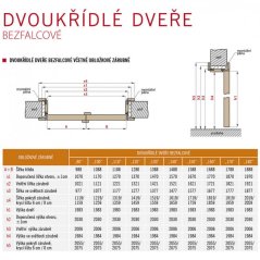 Dvoukřídlé dveře Miskant 1 - Falcové/Bezfalcové
