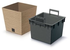 Květináč Prosperplast FURU SQUARE LOW ECO WOOD 24 cm naturo