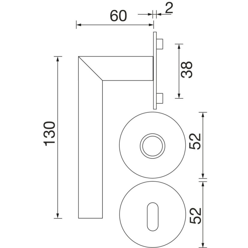 Dveřní kování NORWEGEN, interiérové, klika-klika, nerez, černý, ploch. rozeta