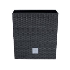 Květináč Prosperplast Rato Low antracit 22,3 x 22,3 x 22,8 cm