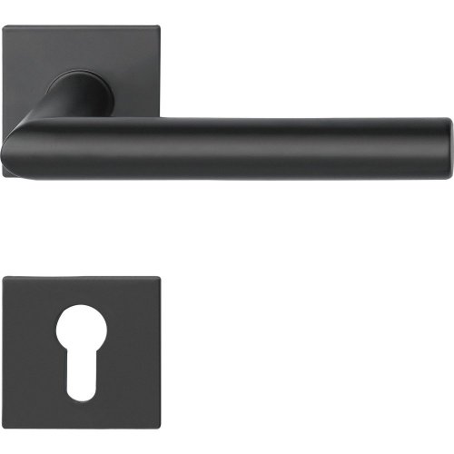Kľučky na dvere NORWEGEN, interiérové, kľučka-kľučka, nerez, čierna, ploch. rozeta