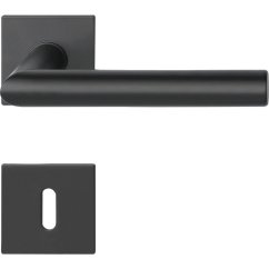 Dveřní kování NORWEGEN, interiérové, klika-klika, nerez, černý, ploch. rozeta