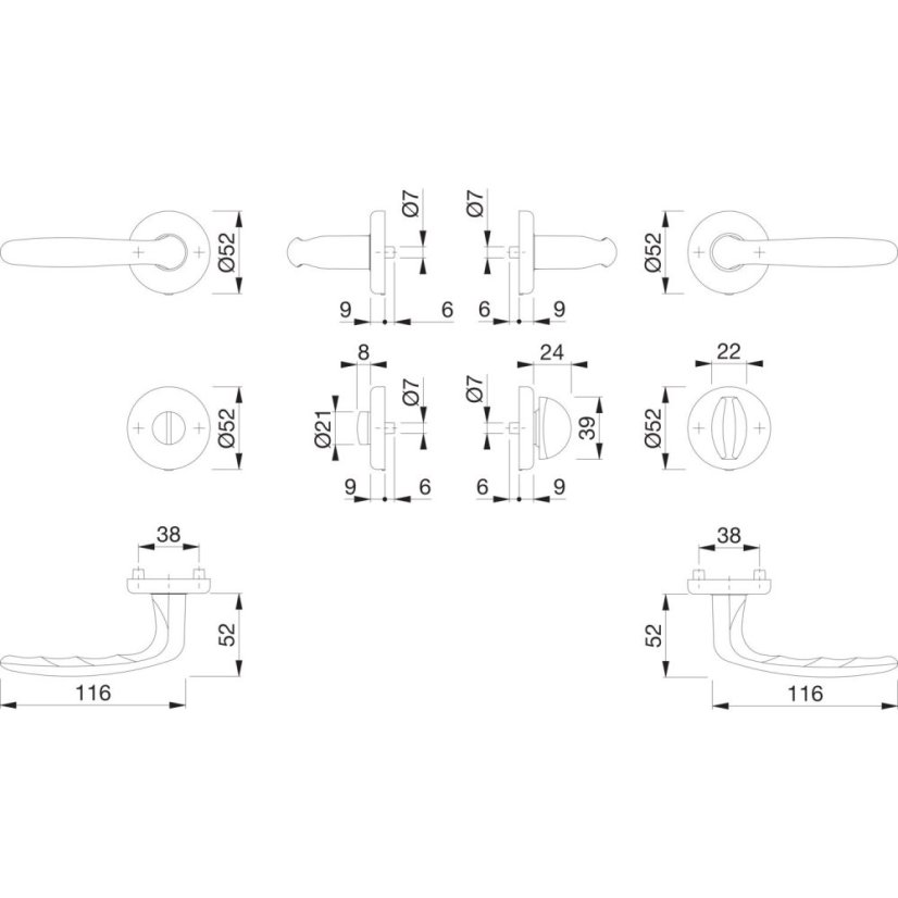 Rozetové dveřní kování ROISY