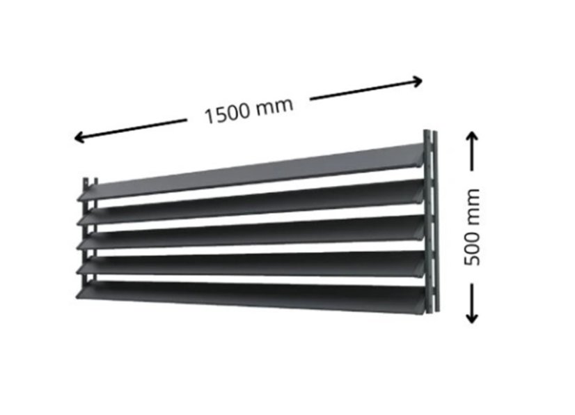 SAMKIT SET pro venkovní žaluzie z hliníku RAL 7016 (antracitová): V:500, Š:1500mm