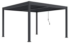 Bioklimatická pergola INTRO DUO 4x4 m, hliník - volně stojící