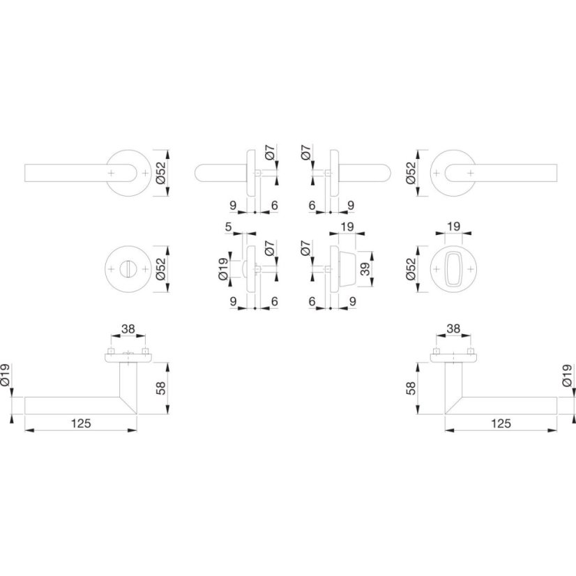 Interiérové nerezové kliky na dveře UTRECHT