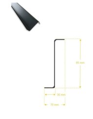 SAMKIT Odvodňovací profil hliník - antracit 7016 v délce 3000mm