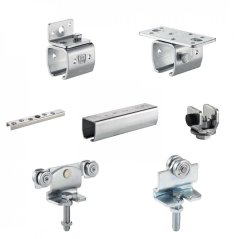 Sada kování pro posuvné dveře, stříbrná 2400 mm do 100 kg 60 kg