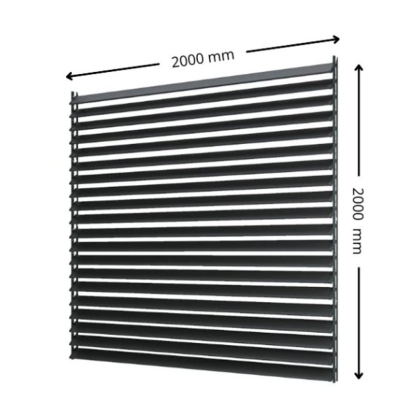 SAMKIT SET pro venkovní žaluzie z hliníku RAL 7016 (antracitová): V:2000, Š:2000mm