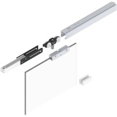 HELM 53 sada kování na strop sklo 50 kg kolejnice 1700 mm 1 tlumení stříbrná