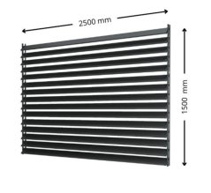SAMKIT SET pro venkovní žaluzie z hliníku RAL 7016 (antracitová): V:1500, Š:2500mm