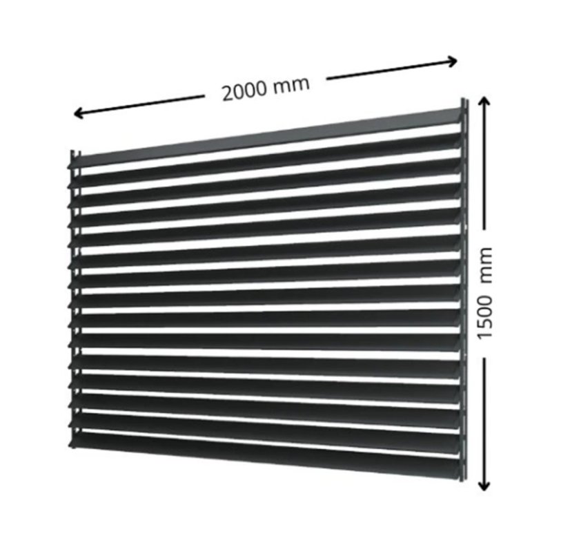 SAMKIT SET pro venkovní žaluzie z hliníku RAL 7016 (antracitová): V:1500, Š:2000mm