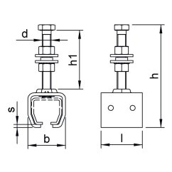 Výškově nastavitelné uchycení kolejnice HELM Agrar