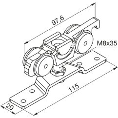 Pojezd na posuvné dveře HELM 53 s nosnou přírubou