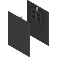 Sada krytek pro kryt dřevo/sklo s distančním profilem černé matné