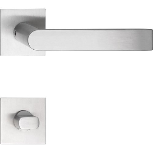Interiérové nerezové kliky na dveře DOVER - Tvar rozety: kulatá, Provedení rozety: Rozeta WC, Tloušťka rozety: Vystoupená