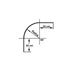 Kolejnicový oblouk HELM  90°, horizontální