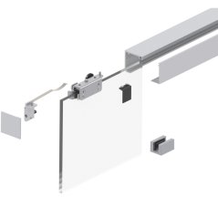 Celosklenené posuvné dvere sada matné sklo, posuvné kovanie strieborné