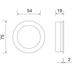 Mušle pro posuvné dveře FSB 4252 kulatá, otevřená, nerez jemný mat