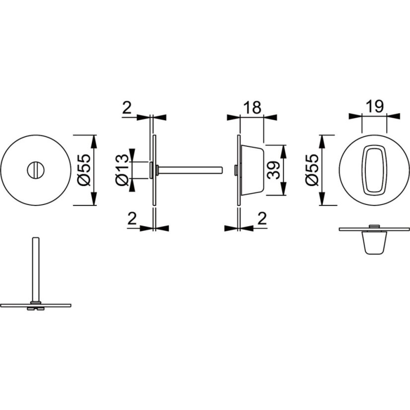 Rozetové dveřní kováni AMSTERDAM, plochá rozeta