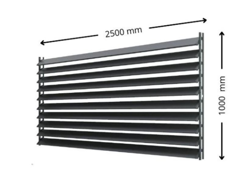 SAMKIT SET pro venkovní žaluzie z hliníku RAL 7016 (antracitová): V:1000, Š:2500mm