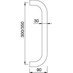 Dveřní madlo KWS série 84 - oblé, nerez