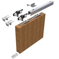 Sada kování pro posuvné dveře 1700 mm do 50 kg, hliník