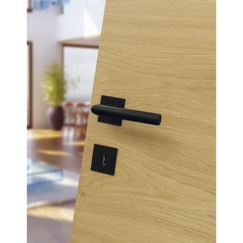Dveřní kování NORWEGEN, interiérové, klika-klika, nerez, černý, ploch. rozeta