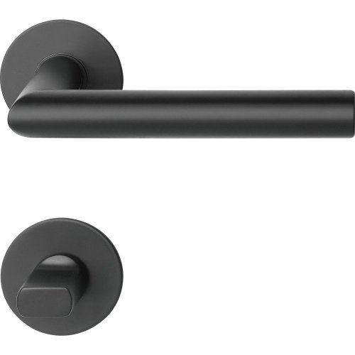 Dveřní kování NORWEGEN, interiérové, klika-klika, nerez, černý, ploch. rozeta