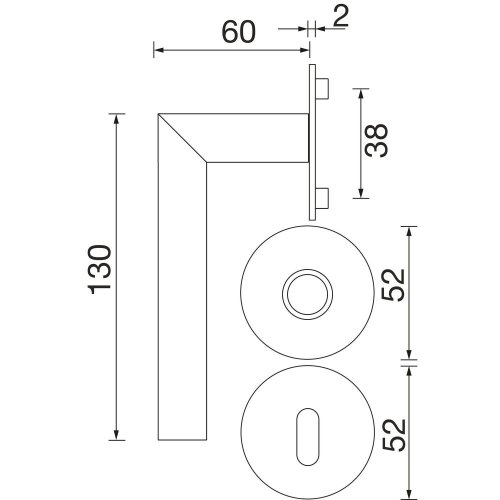 Dveřní kování NORWEGEN, interiérové, klika-klika, nerez, černý, ploch. rozeta