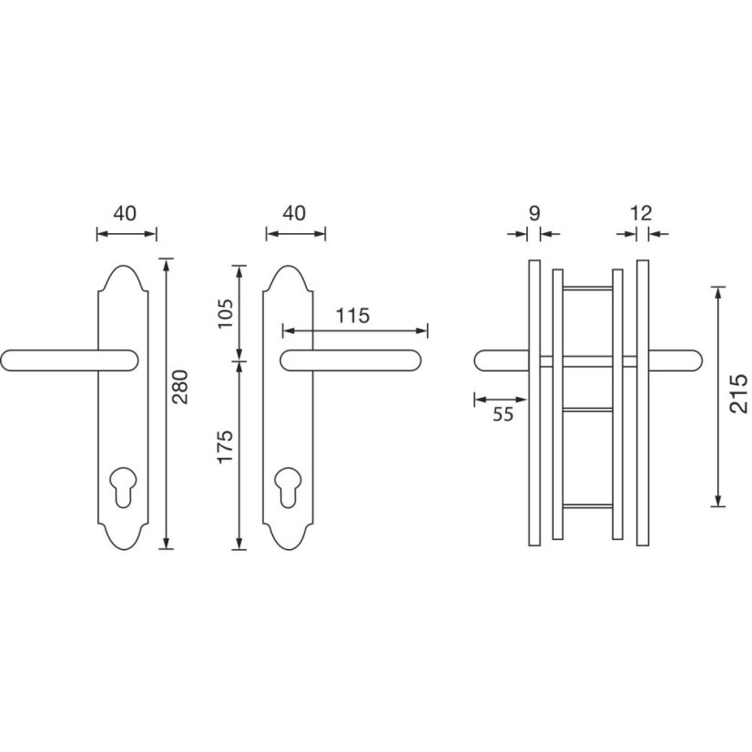 Bezpečnostní kování na vchodové dveře ALT - WIEN