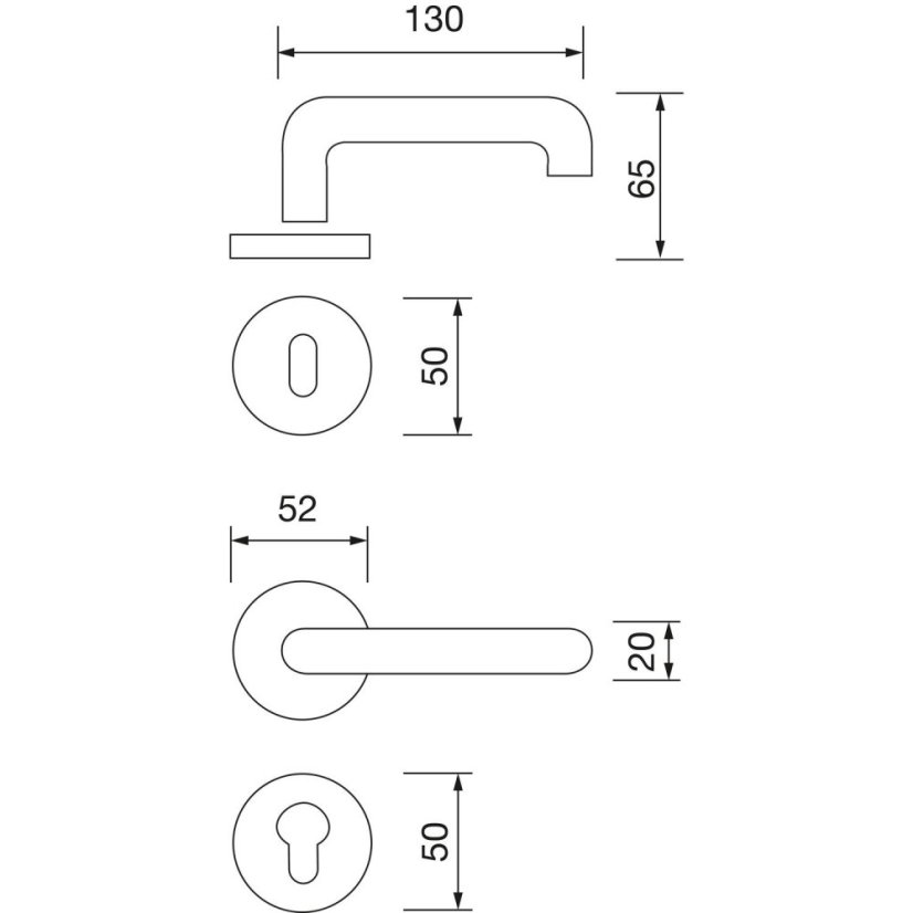 Interiérové nerezové kliky na dveře HARMONIE
