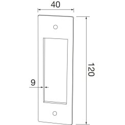 Mušle pro posuvné dveře 40 x 110 mm hranatá, černá ocel