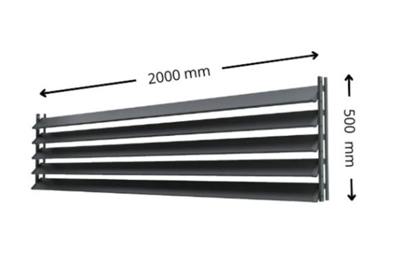 SAMKIT SET pro venkovní žaluzie z hliníku RAL 7016 (antracitová): V:500, Š:2000mm