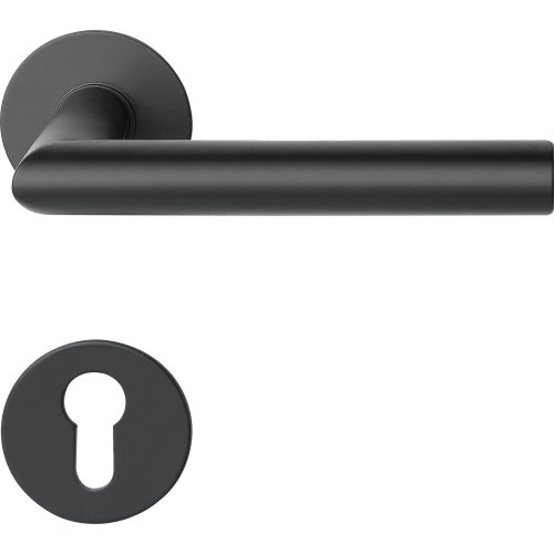 Dveřní kování NORWEGEN, interiérové, klika-klika, nerez, černý, ploch. rozeta