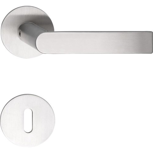 Interiérové nerezové kľučky na dvere DOVER - Tvar rozety: guľatá, Prevedenie rozety: Rozeta WC, Hrúbka rozety: Plochá