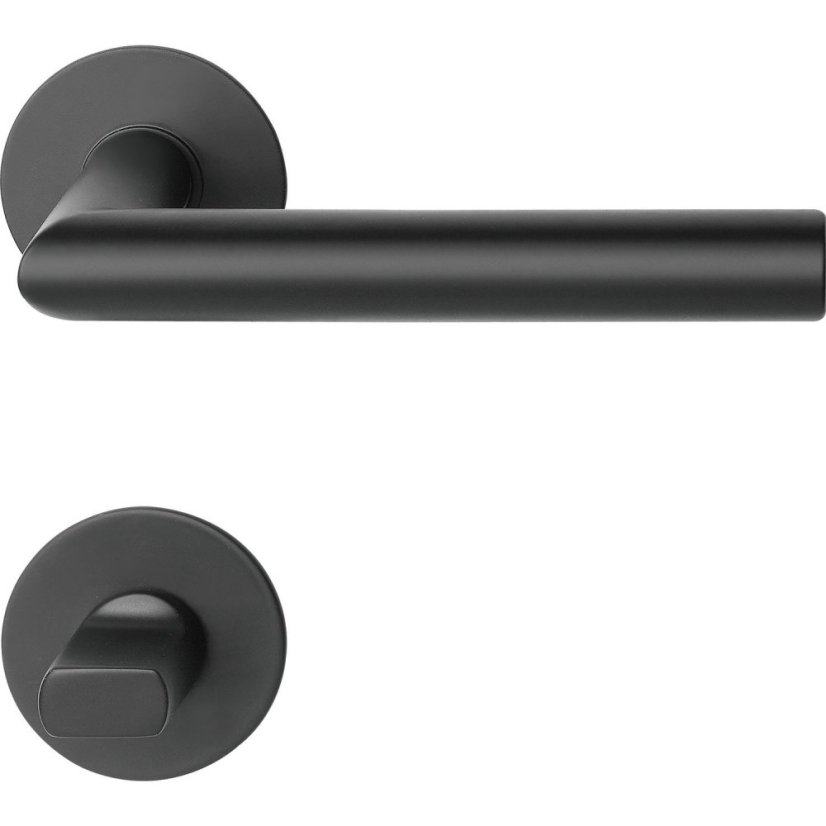 Dveřní kování NORWEGEN, interiérové, klika-klika, nerez, černý, ploch. rozeta