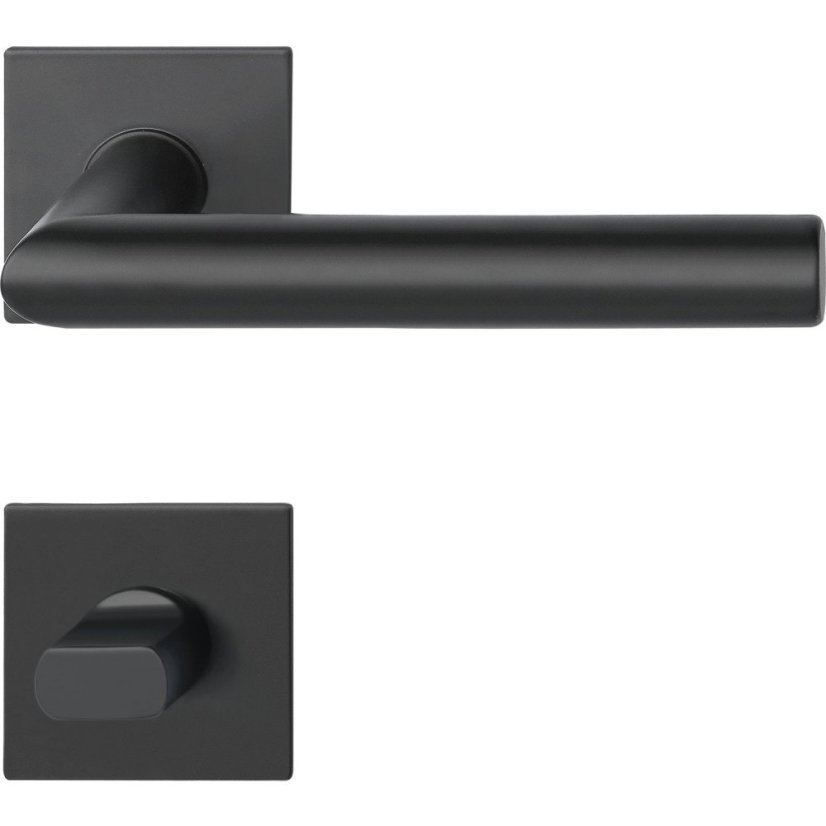 Dveřní kování NORWEGEN, interiérové, klika-klika, nerez, černý, ploch. rozeta