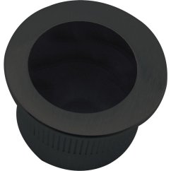 Hranový náprstek pro posuvné dveře o 25 mm, hliník černá