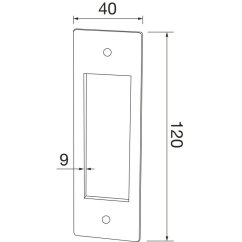Mušle pro posuvné dveře 40 x 110 mm hranatá, černá ocel