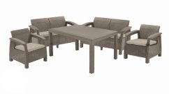 Zahradní nábytek Keter Corfu Fiesta set dvě dvousedačky + dvě křesla + stůl cappuccino