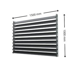 SAMKIT SET pro venkovní žaluzie z hliníku RAL 7016 (antracitová): V:1000, Š:1500mm