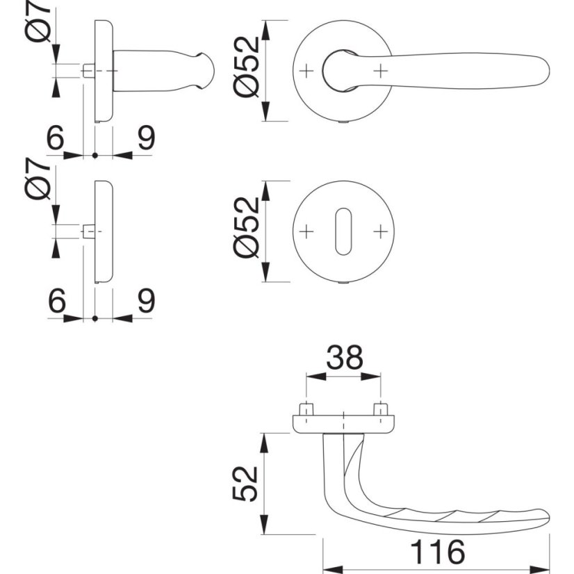 Rozetové dveřní kování ROISY