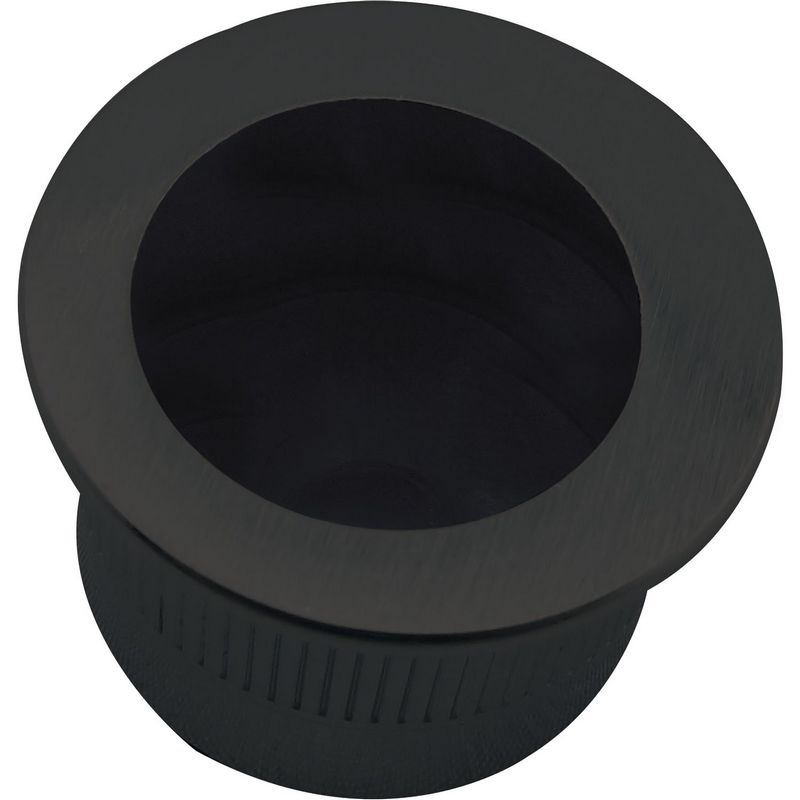 Hranový náprstek pro posuvné dveře o 25 mm, hliník černá