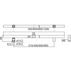 Dveřní madlo MARCHESI QUADRA 4820, M8, nerez mat