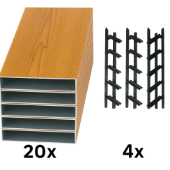 SAMKIT SET pro venkovní žaluzie z hliníku Dřevodekor: V:2000, Š:1000mm